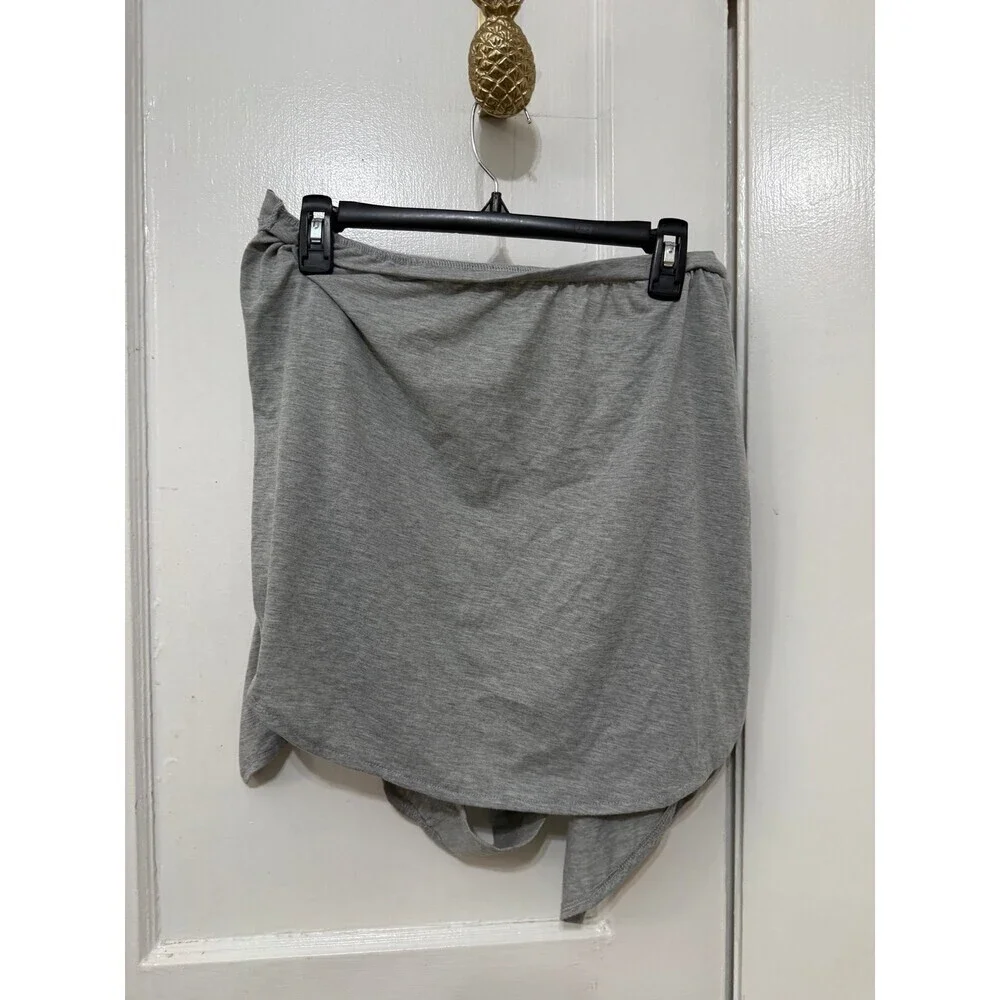 Gray Jersey Wrap Skirt Ballet Dance Yoga Cover-Up